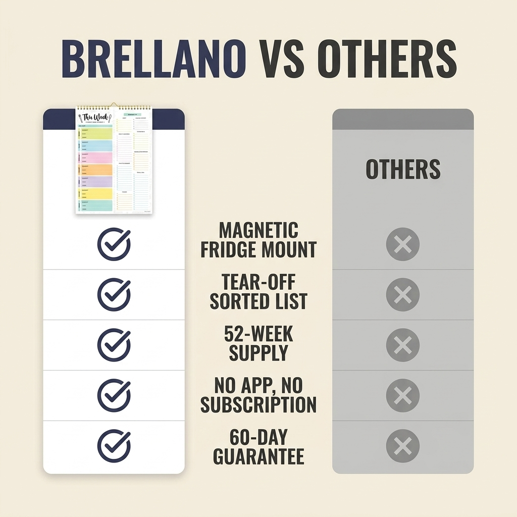 Brellano weekly meal planner versus other meal planners