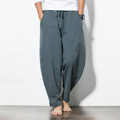 Men's Cotton Drawstring Pants with Pockets — product detail 1