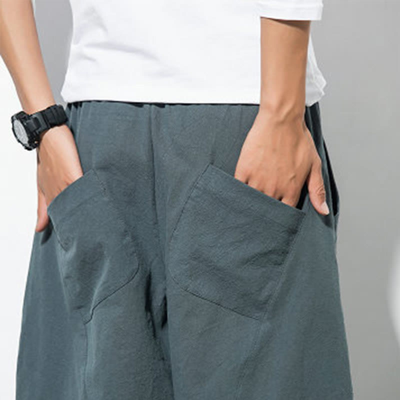 Men's Cotton Drawstring Pants with Pockets — product detail 7