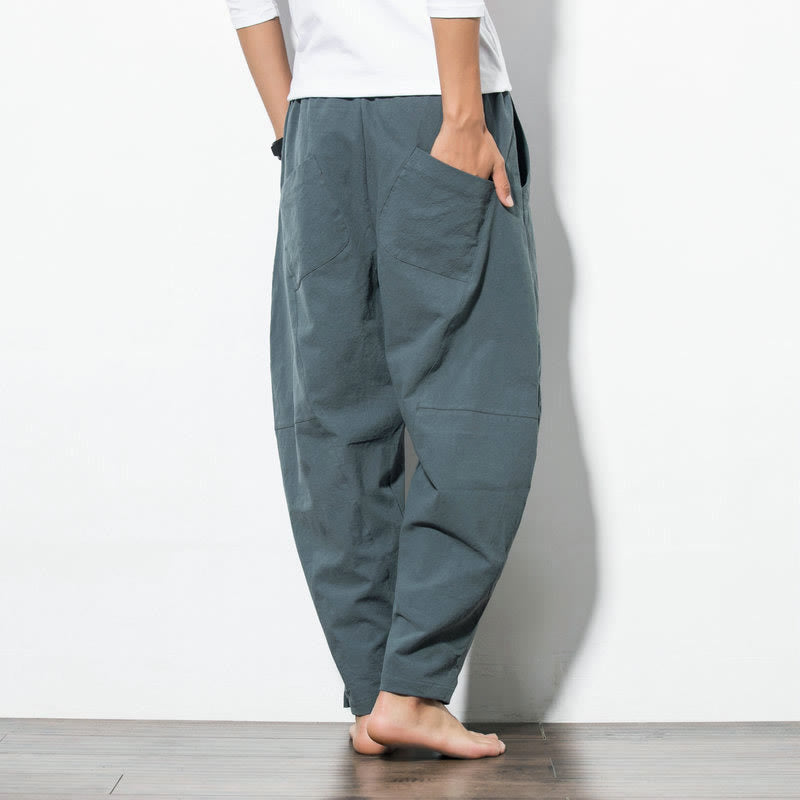 Men's Cotton Drawstring Pants with Pockets — product detail 3