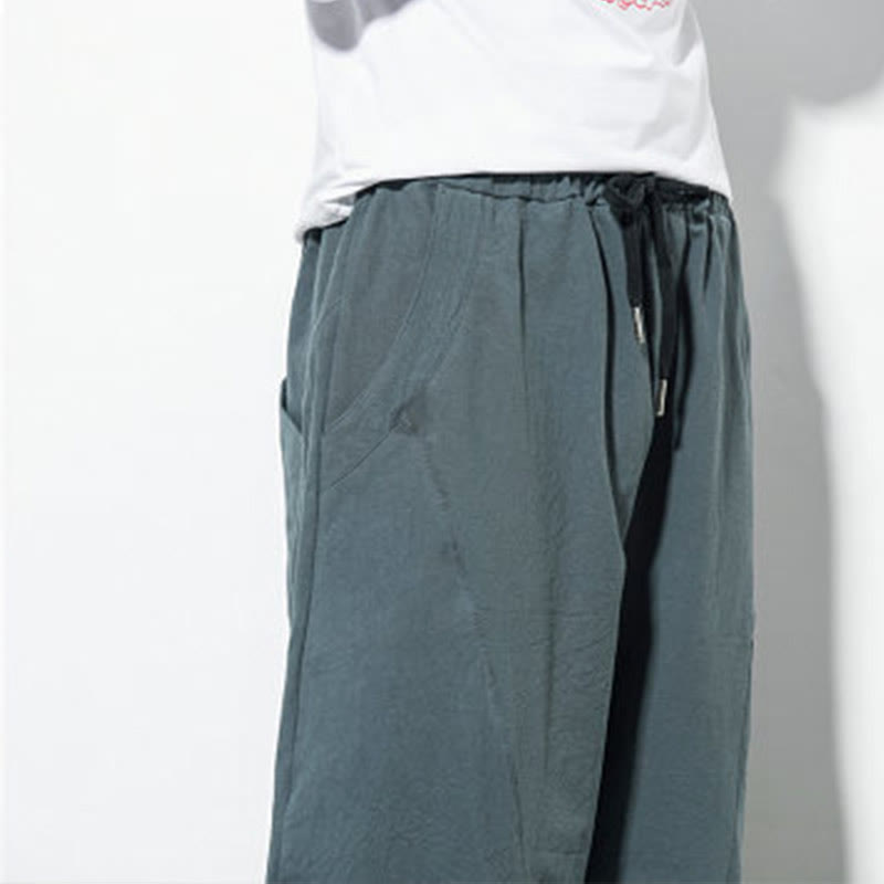 Men's Cotton Drawstring Pants with Pockets — product detail 8