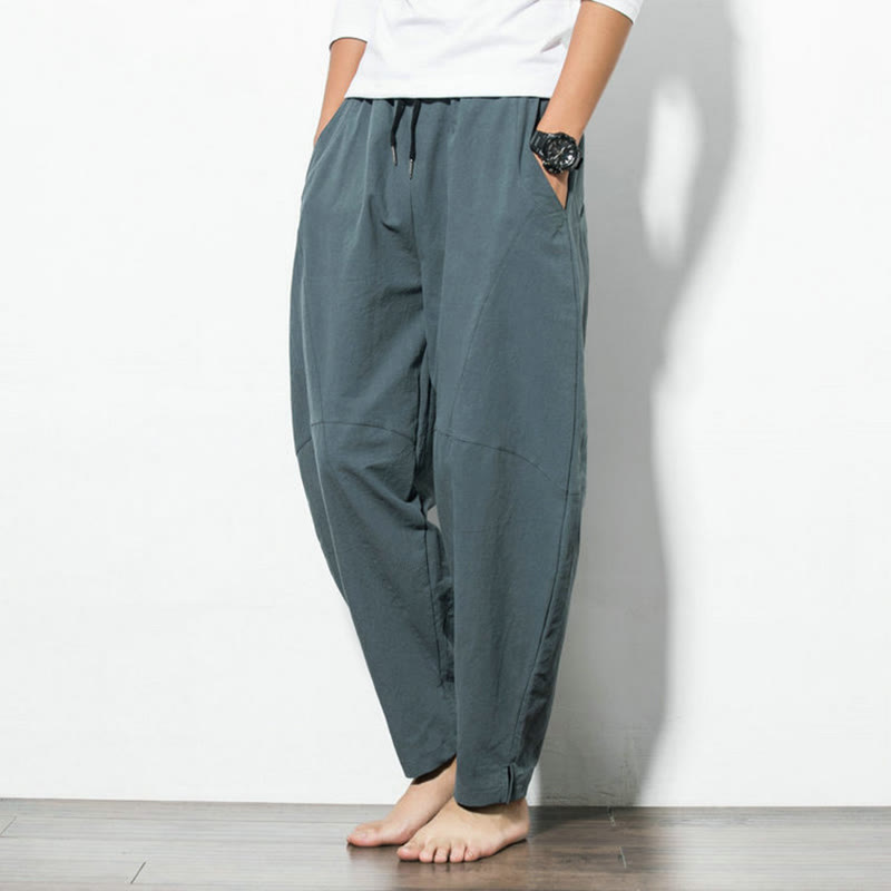 Men's Cotton Drawstring Pants with Pockets — product detail 2