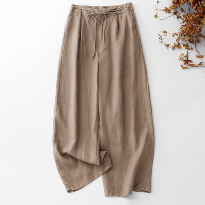 Cotton-Linen Ankle-Length Pants with Pockets — product detail 1
