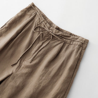 Cotton-Linen Ankle-Length Pants with Pockets — product detail 4
