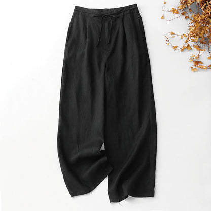 Cotton-Linen Ankle-Length Pants with Pockets — product detail 8