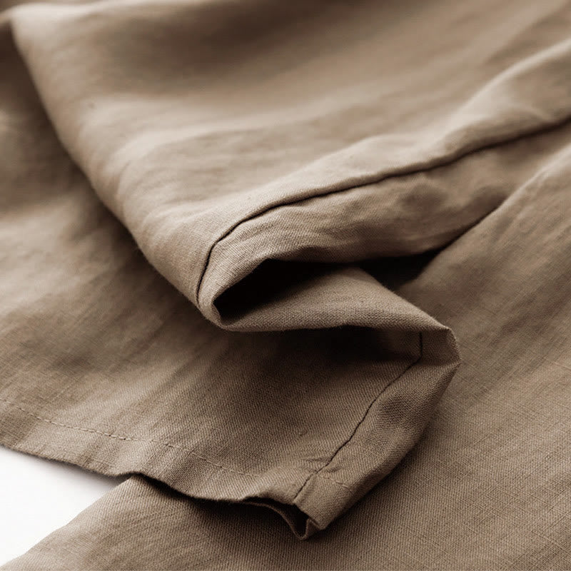 Cotton-Linen Ankle-Length Pants with Pockets — product detail 6