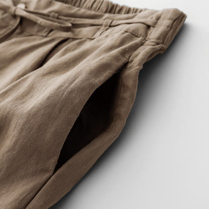 Cotton-Linen Ankle-Length Pants with Pockets — product detail 3