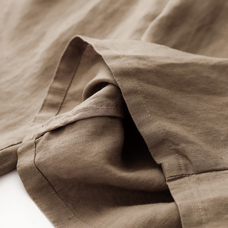 Cotton-Linen Ankle-Length Pants with Pockets — product detail 5