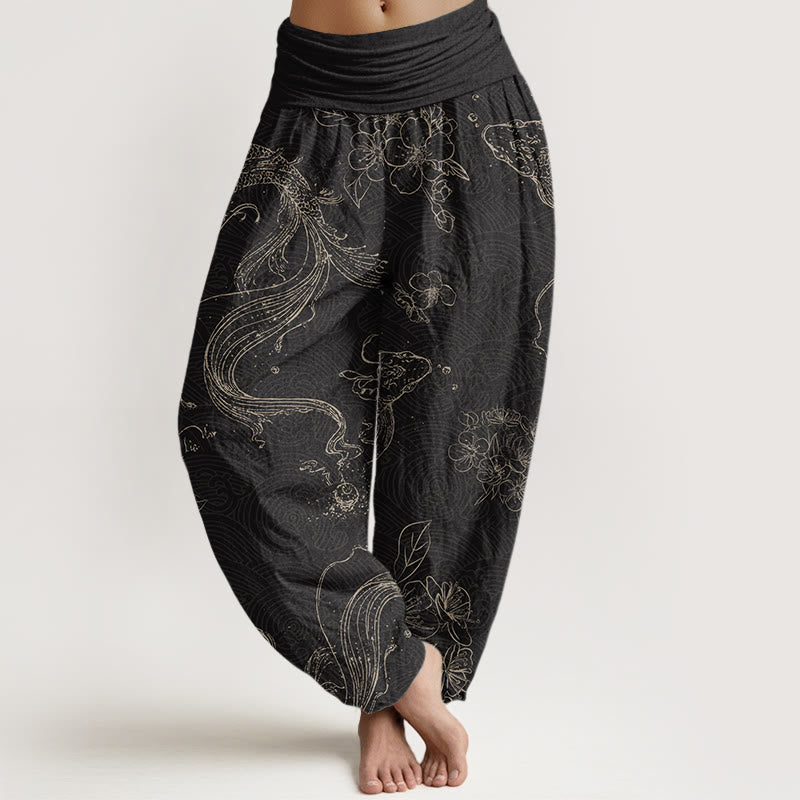 Koi Floral Cotton Harem Pants — product detail 1