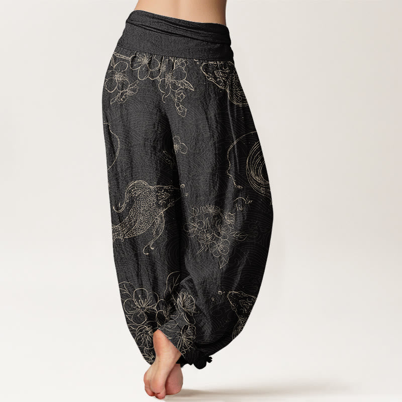 Koi Floral Cotton Harem Pants — product detail 3