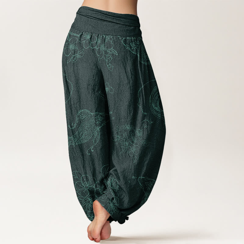 Koi Floral Cotton Harem Pants — product detail 8