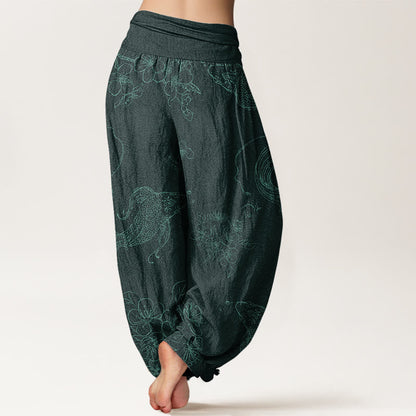 Koi Floral Cotton Harem Pants — product detail 8