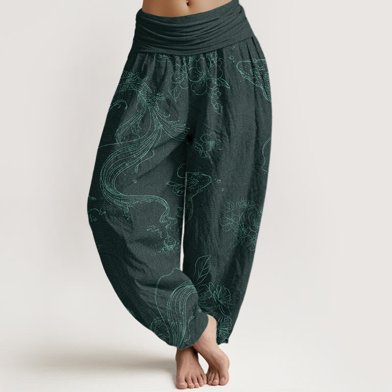 Koi Floral Cotton Harem Pants — product detail 6