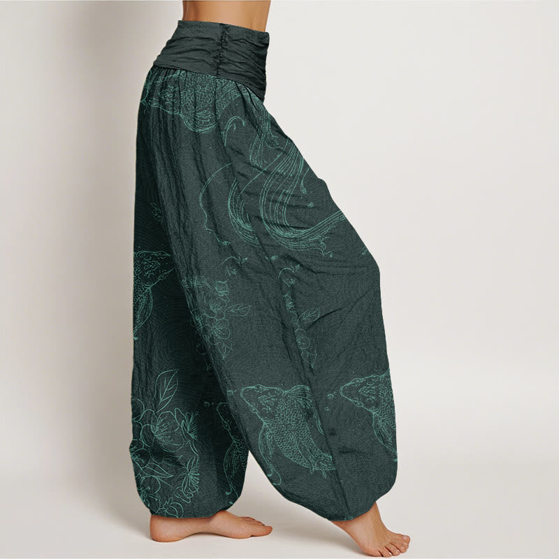 Koi Floral Cotton Harem Pants — product detail 7