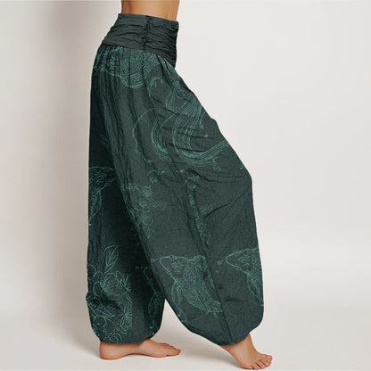 Koi Floral Cotton Harem Pants — product detail 7