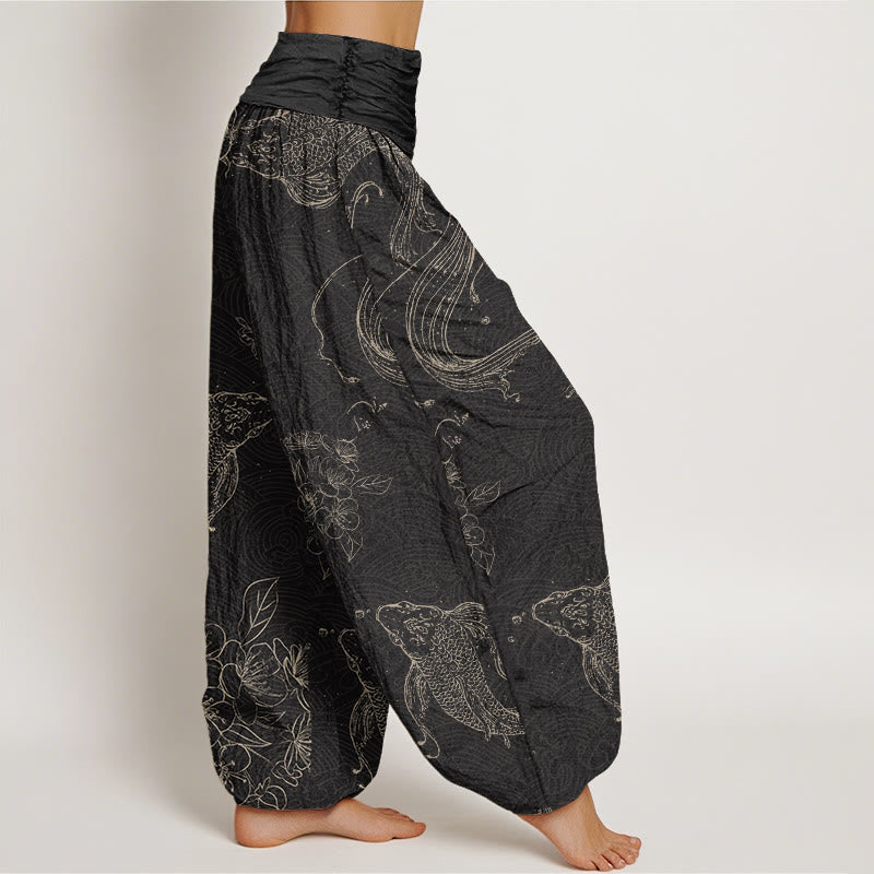 Koi Floral Cotton Harem Pants — product detail 2
