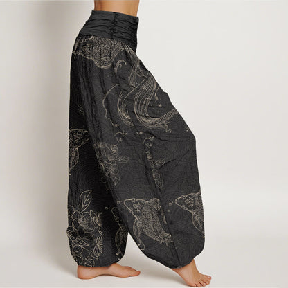 Koi Floral Cotton Harem Pants — product detail 2