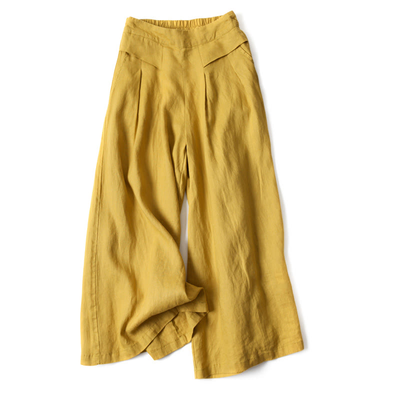 Cotton-Linen Wide-Leg Pants with Pockets — product detail 1