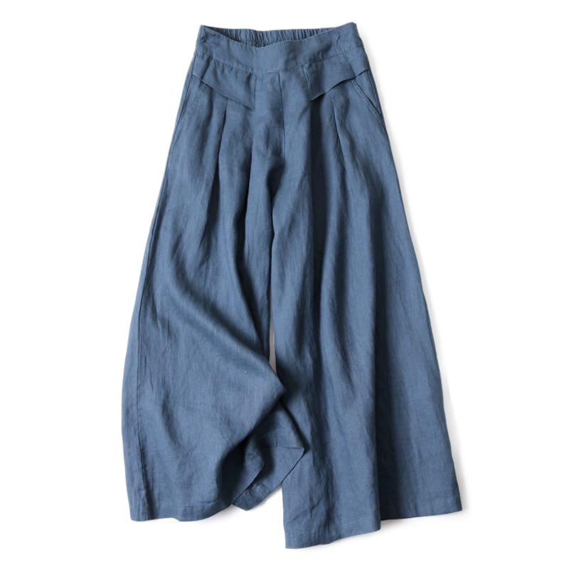 Cotton-Linen Wide-Leg Pants with Pockets — product detail 6