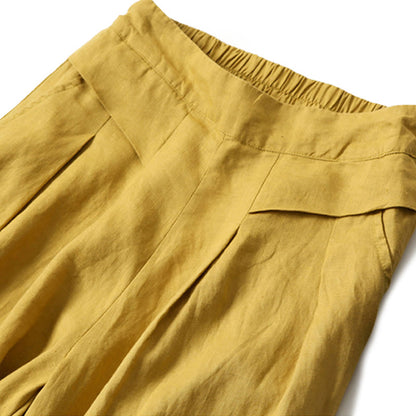 Cotton-Linen Wide-Leg Pants with Pockets — product detail 2
