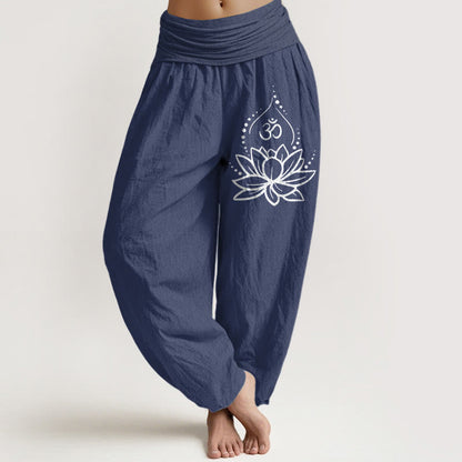 Lotus & Om Cotton Harem Pants — product detail 1