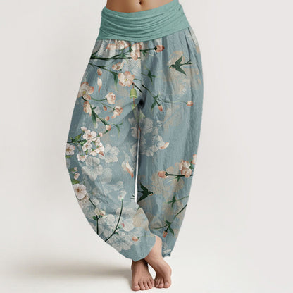 Peach Blossom Cotton Harem Pants — product detail 1