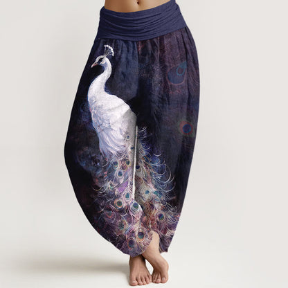 Peacock Cotton Harem Pants — in indigo