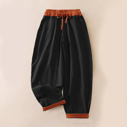 Cotton Drawstring Harem Pants with Pockets — product detail 7