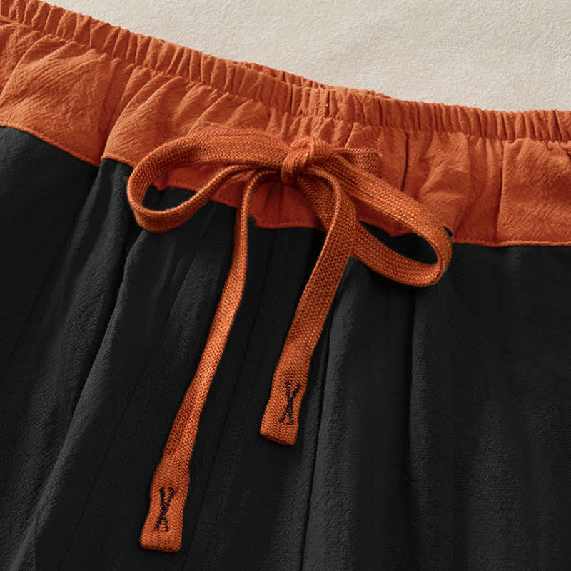 Cotton Drawstring Harem Pants with Pockets — product detail 8