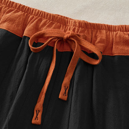 Cotton Drawstring Harem Pants with Pockets — product detail 8