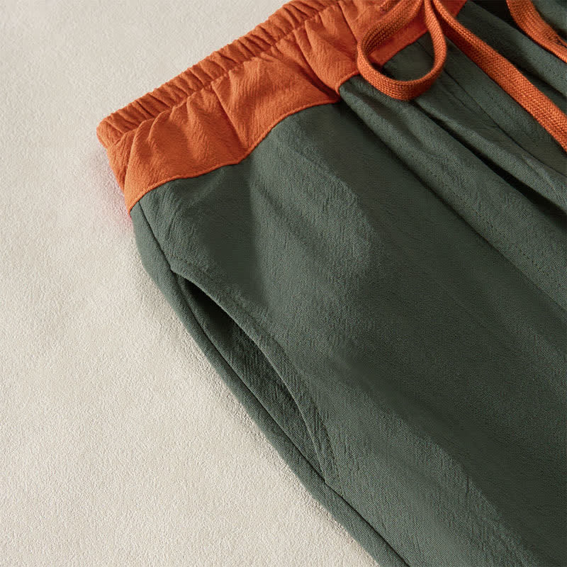 Cotton Drawstring Harem Pants with Pockets — product detail 4