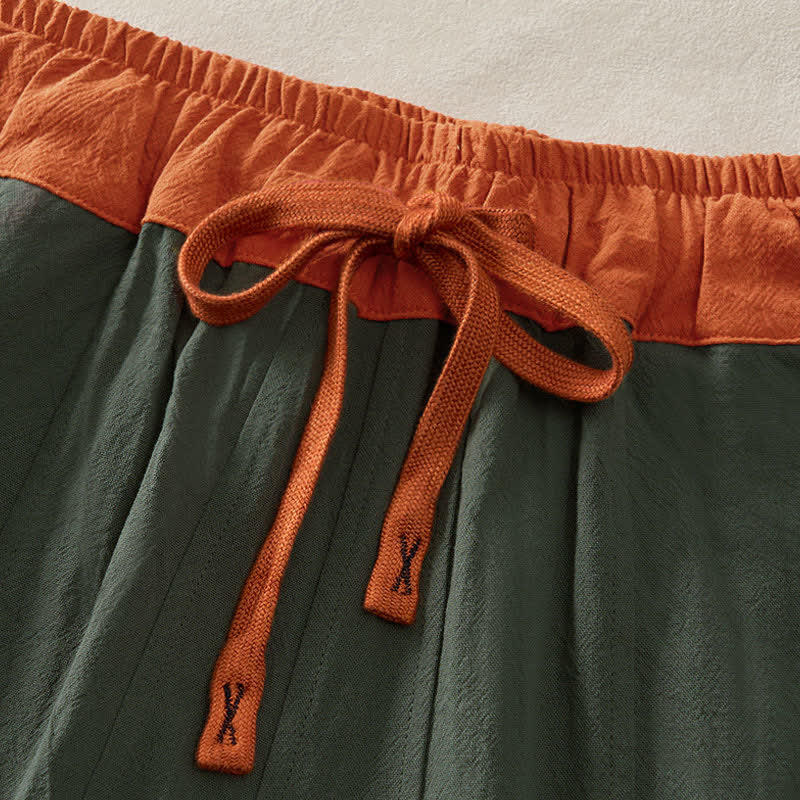 Cotton Drawstring Harem Pants with Pockets — product detail 2