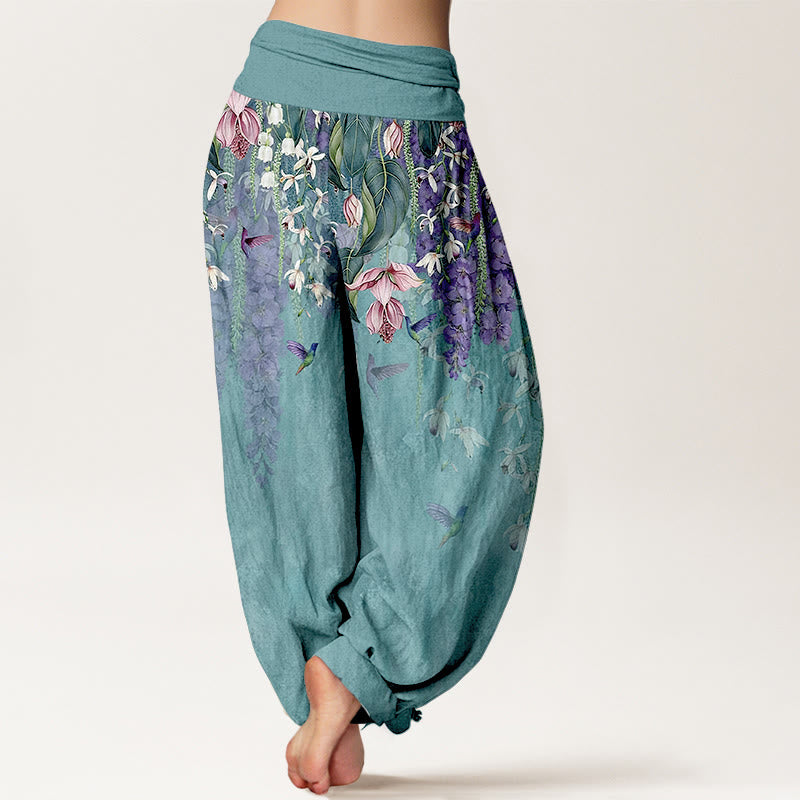 Orchid & Birds Cotton Harem Pants — product detail 2