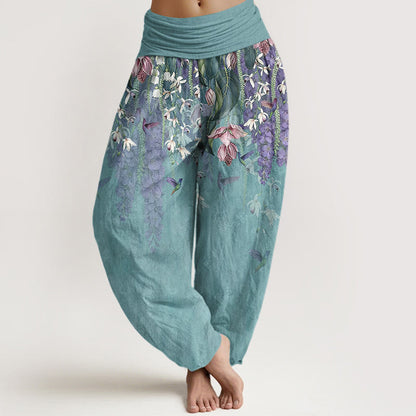 Orchid & Birds Cotton Harem Pants — product detail 1