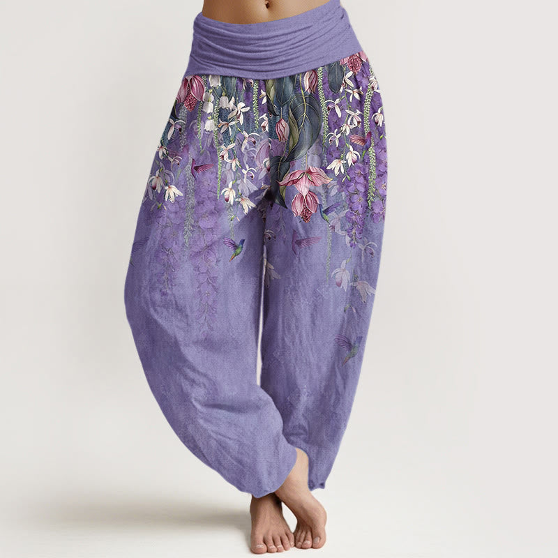 Orchid & Birds Cotton Harem Pants — product detail 6