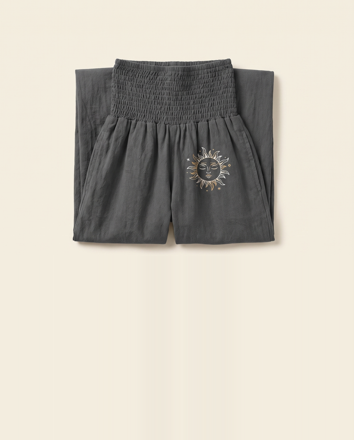 Sun & Moon Cotton Harem Pants — folded view
