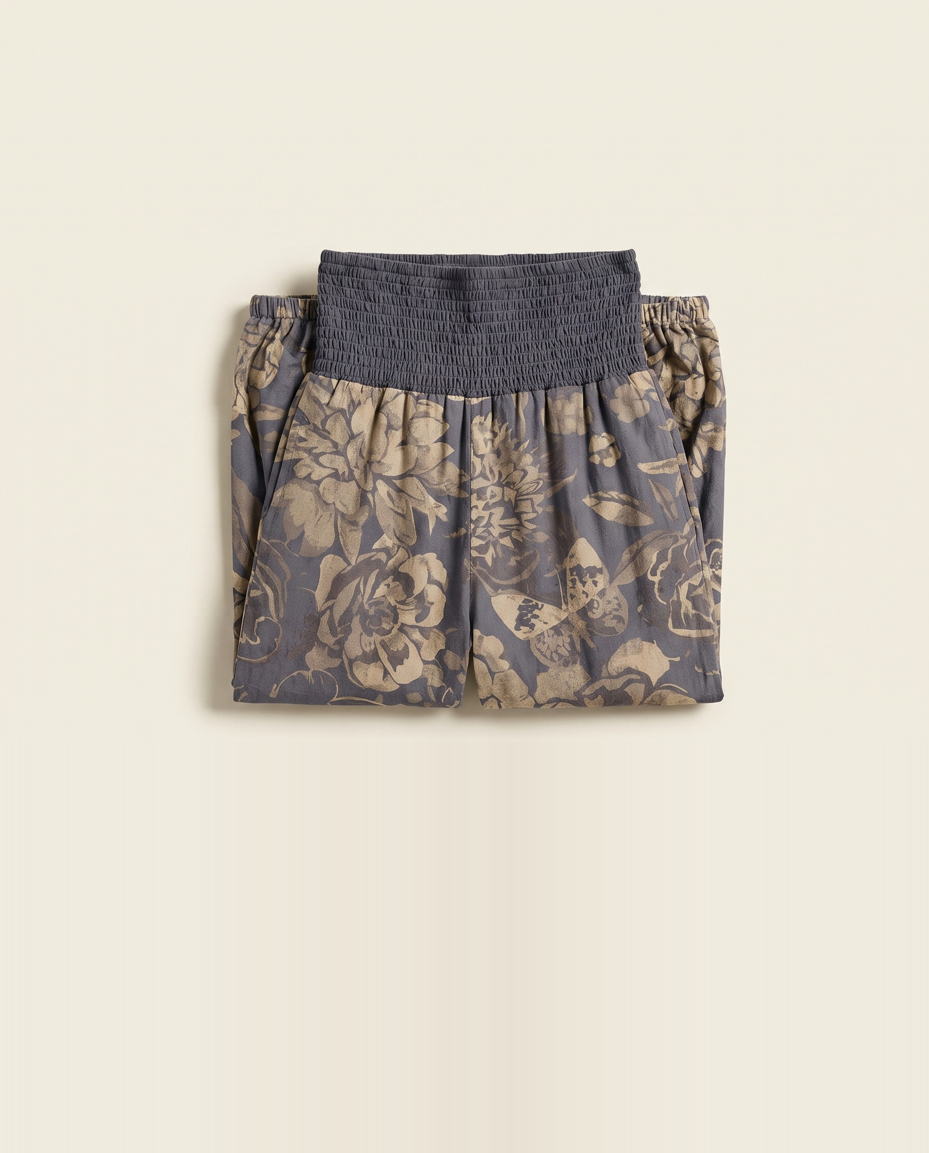 Peony Cotton Harem Pants — folded view