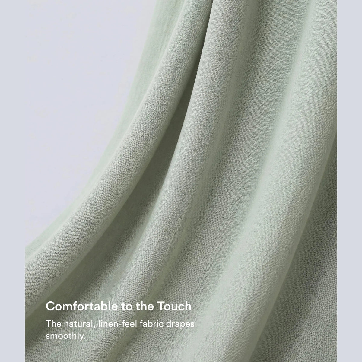 Close-up of the textured linen-feel fabric