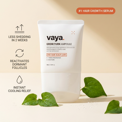 vaya hair growth serum benefits — less shedding, reactivates follicles, instant cooling