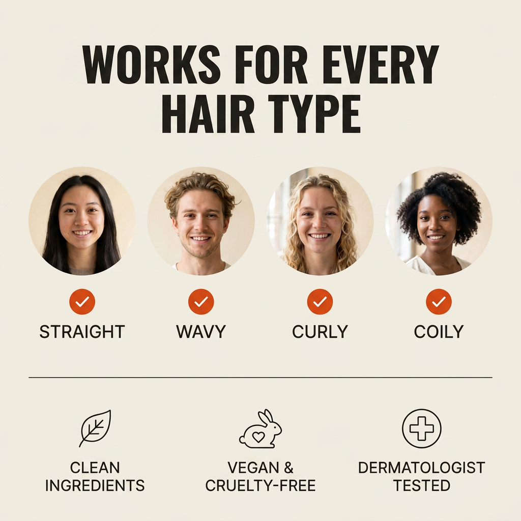 vaya Korean hair growth serum works for every hair type — straight, wavy, curly, coily