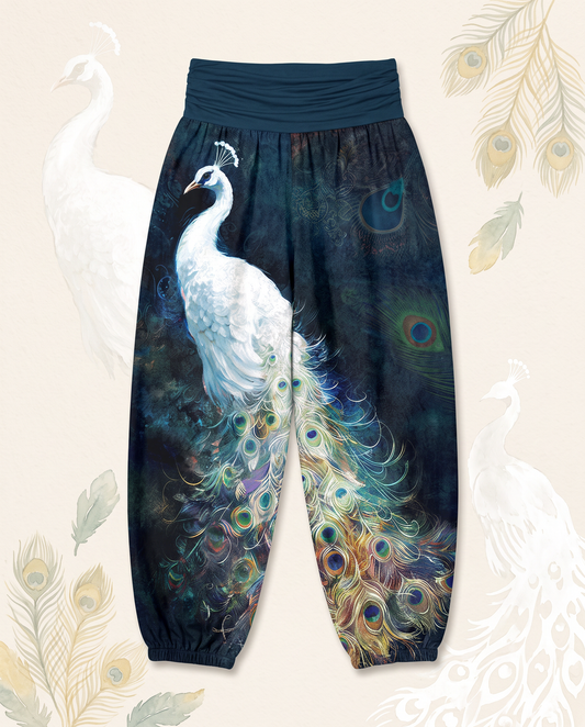 Peacock Cotton Harem Pants — flat-lay view