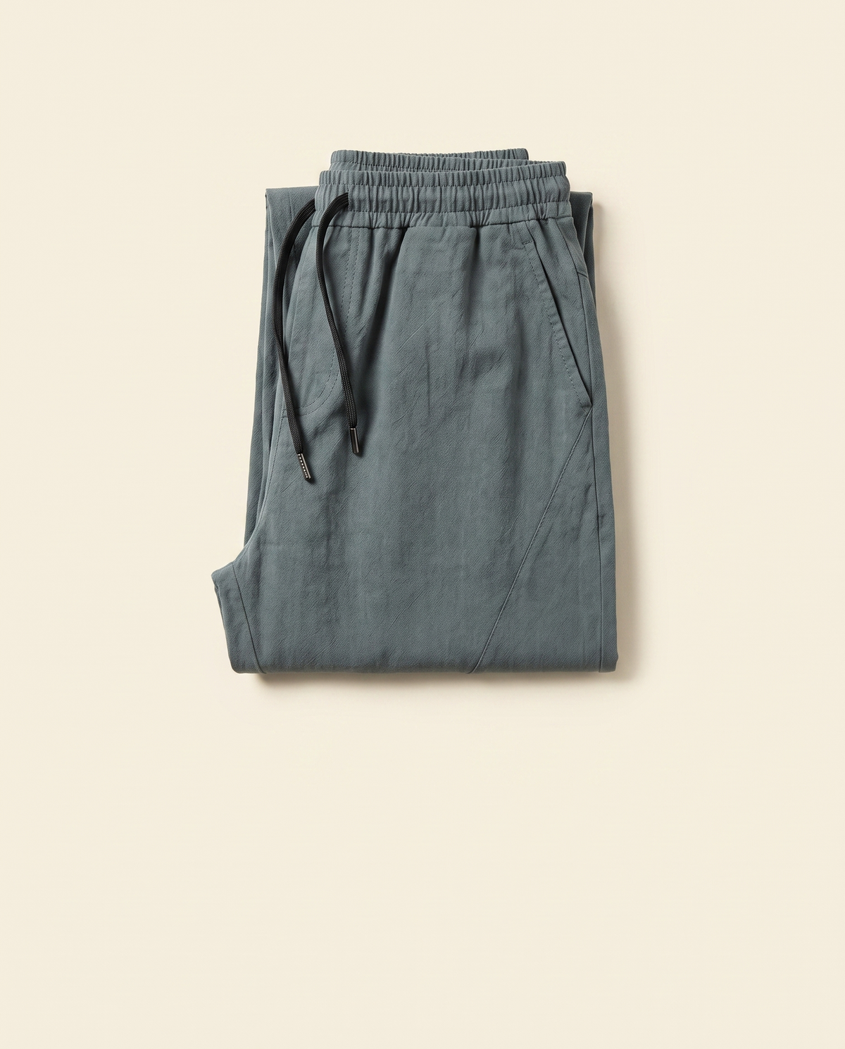 Men's Cotton Drawstring Pants with Pockets — folded view