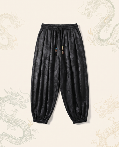 Men's Dragon Harem Pants with Pockets — flat-lay view