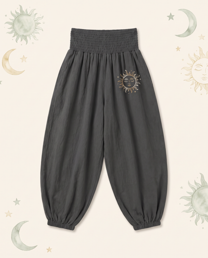 Sun & Moon Cotton Harem Pants — flat-lay view