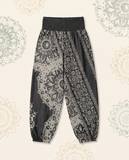 Mandala Cotton Harem Pants — flat-lay view
