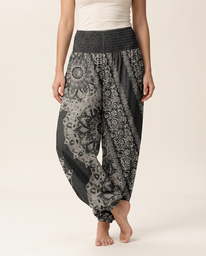Mandala Cotton Harem Pants — worn by a model