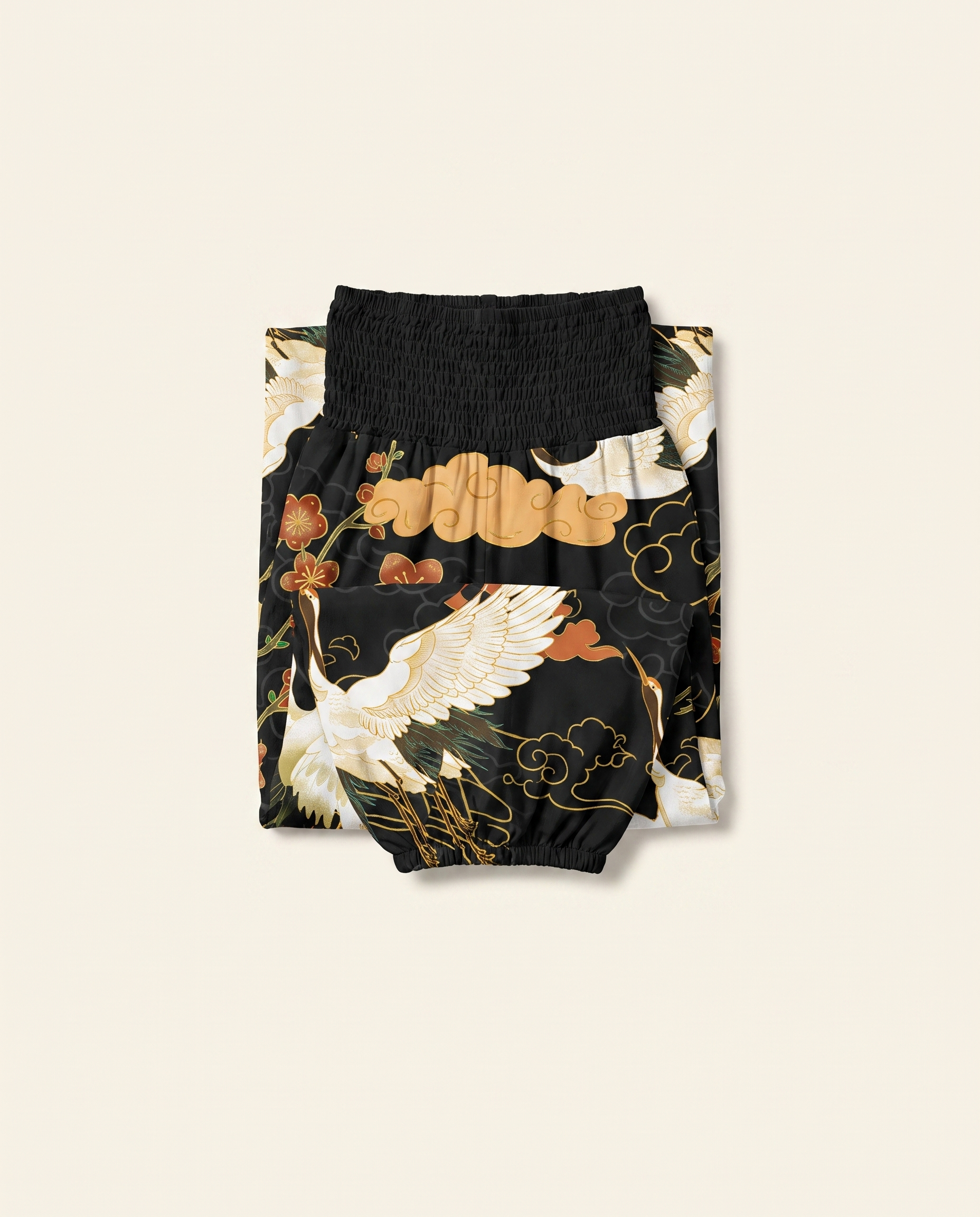 Crane & Cloud Cotton Harem Pants — folded view