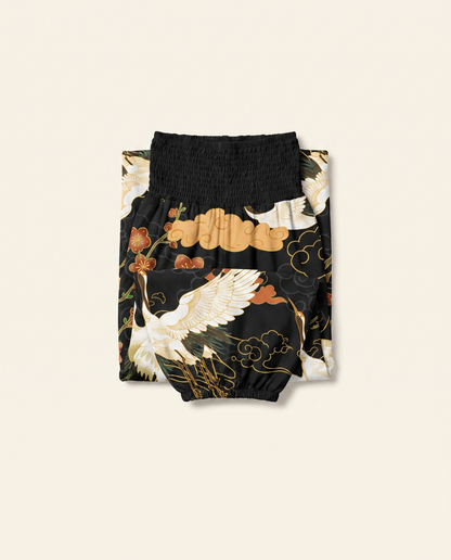 Crane & Cloud Cotton Harem Pants — folded view