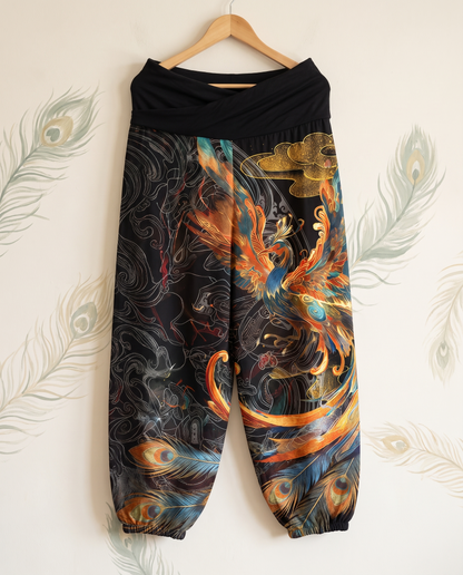 Phoenix Cotton Harem Pants — hanging view