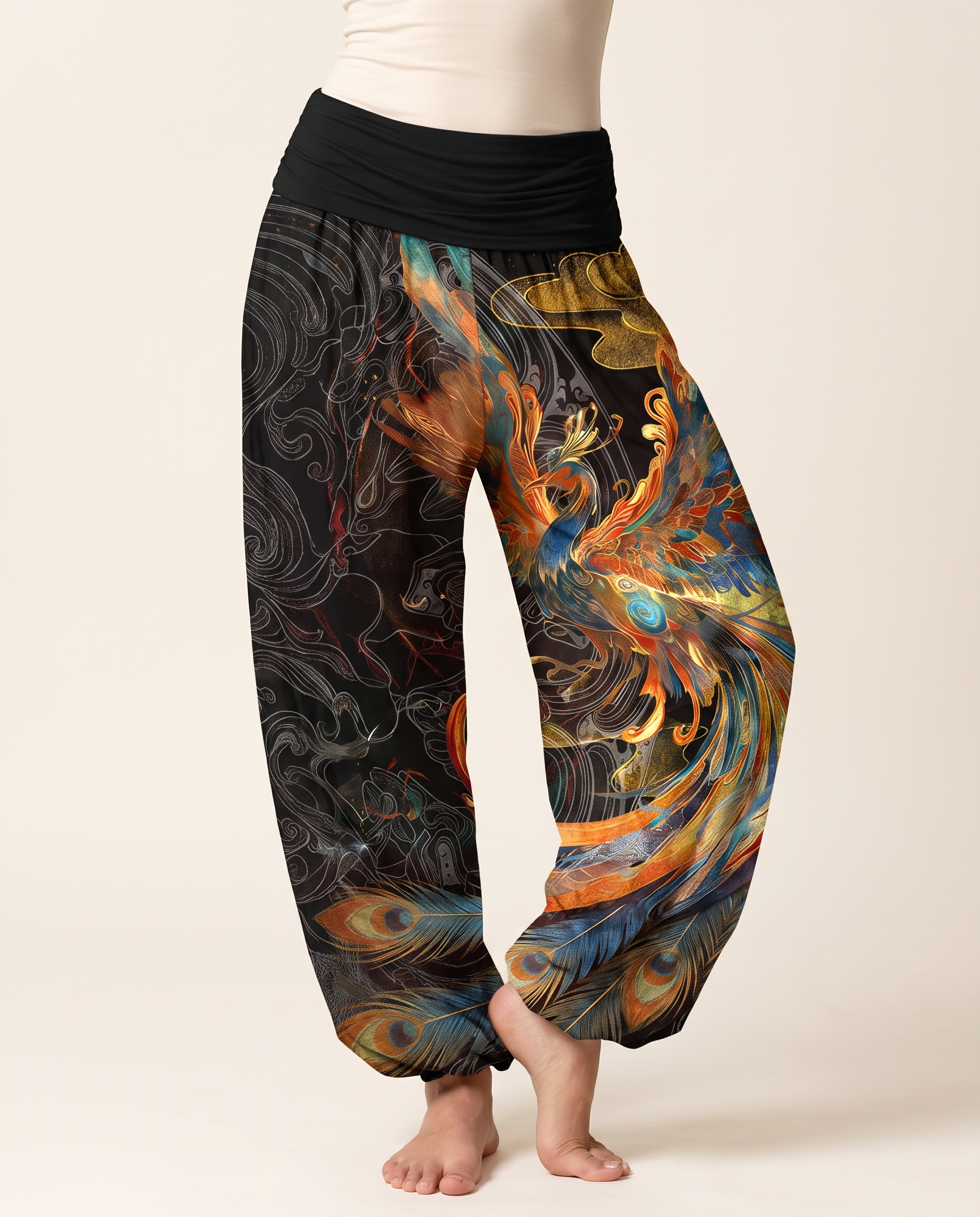 Phoenix Cotton Harem Pants — worn by a model